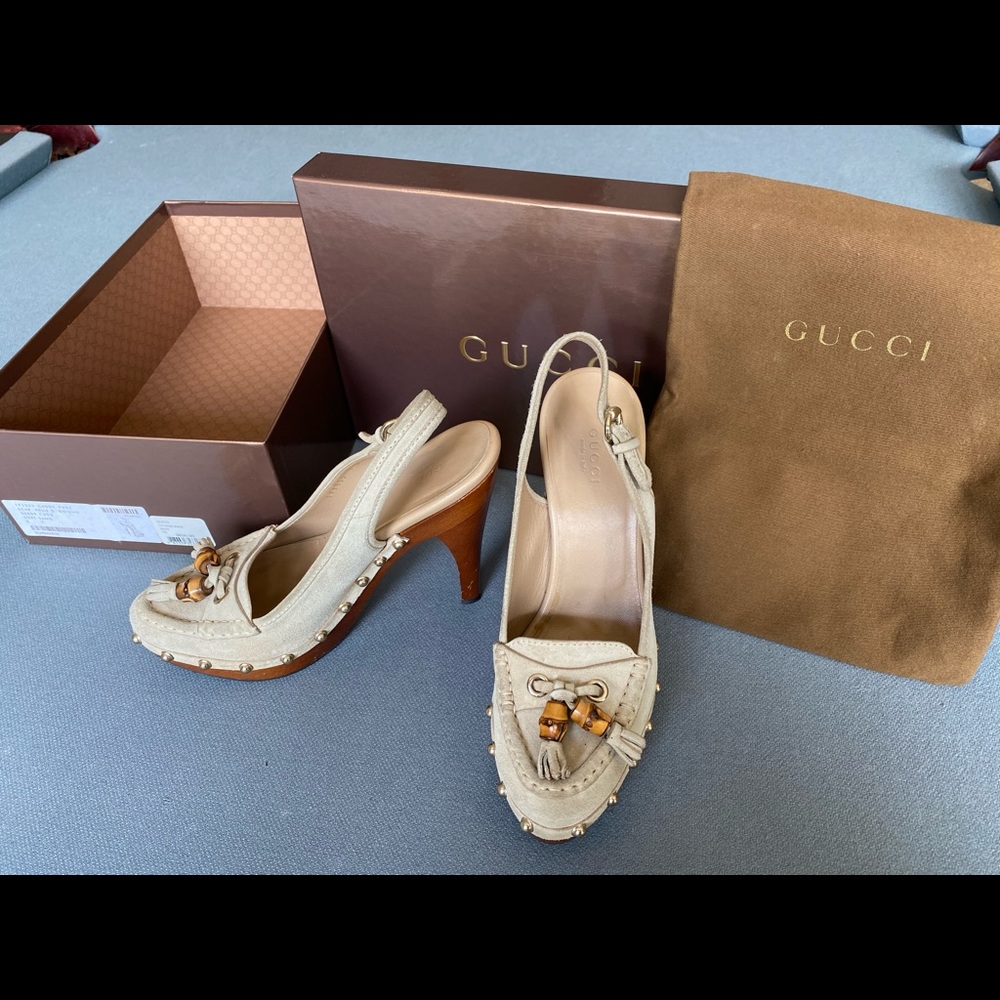 Gucci Suede Slingbacks